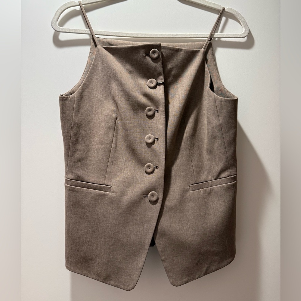 NWT Stylish Brown Button-Up Vest